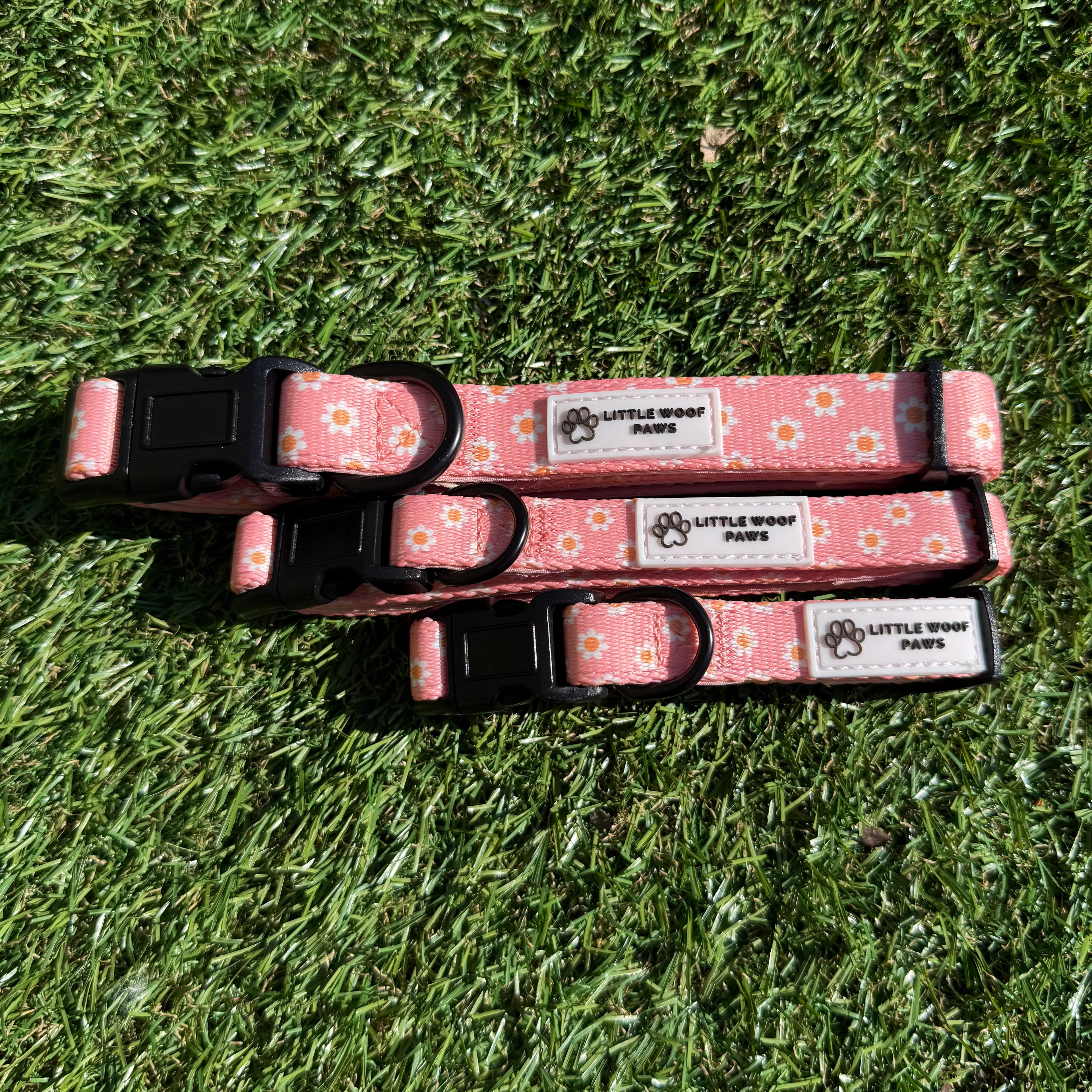 Hondenhalsband roze met bloemen - Dazzling Daisy